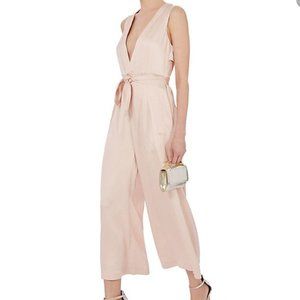 Marissa Webb elegant jumpsuit, petal pink satin